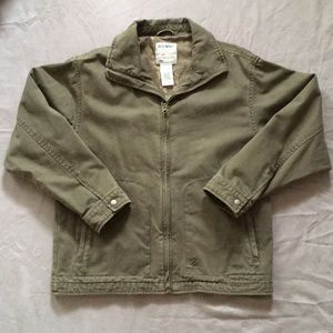 Old navy boys army green zip up jacket size L